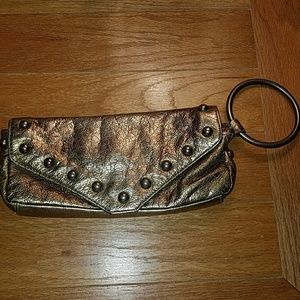 Vintage Steve Madden Leather Gold Clutch